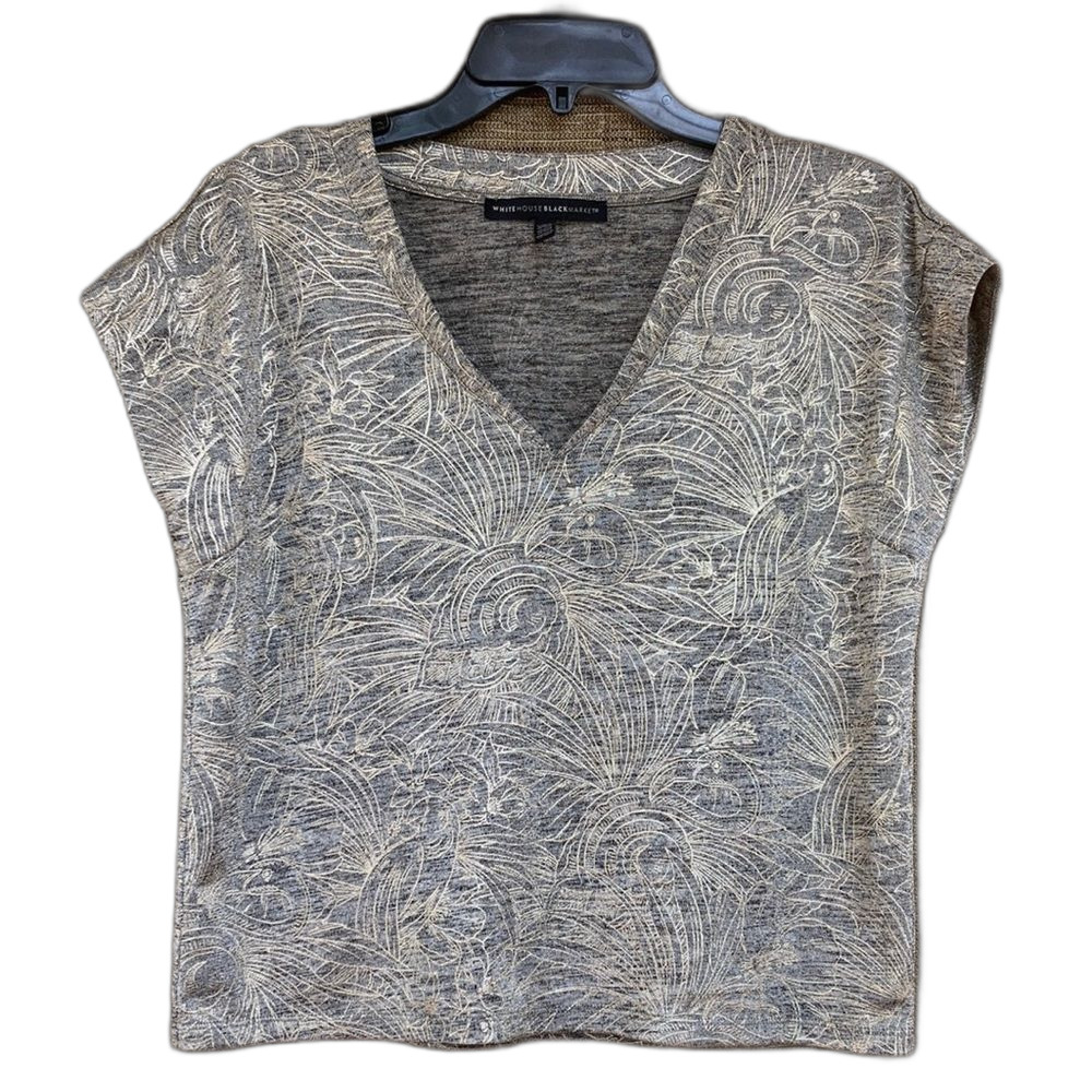 White House Black Market metallic effect tee